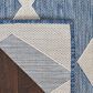 Nourison Positano Geometric Navy Blue 7" x 10" Indoor/Outdoor Area Rug, , large