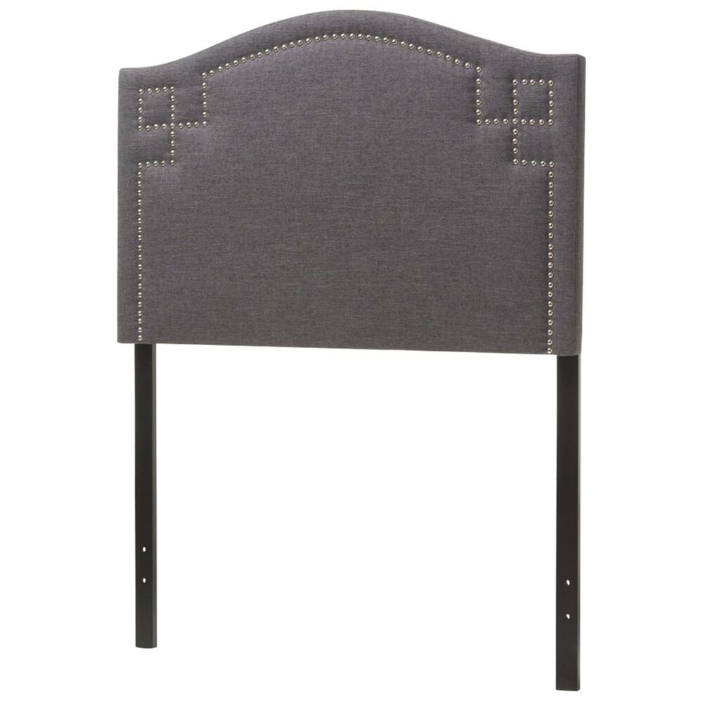 Baxton Studio Twin Upholstered Headboard in Dark Grey, , large