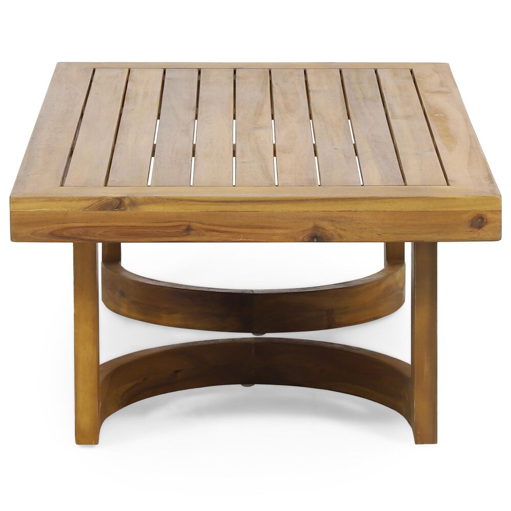 Hearth and Haven 2-Piece Outdoor Conversation Set with Beige Cushion in Teak, , large