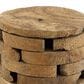 Maple and Jade Handmade Live Edge Drum Accent End Table in Brown, , large