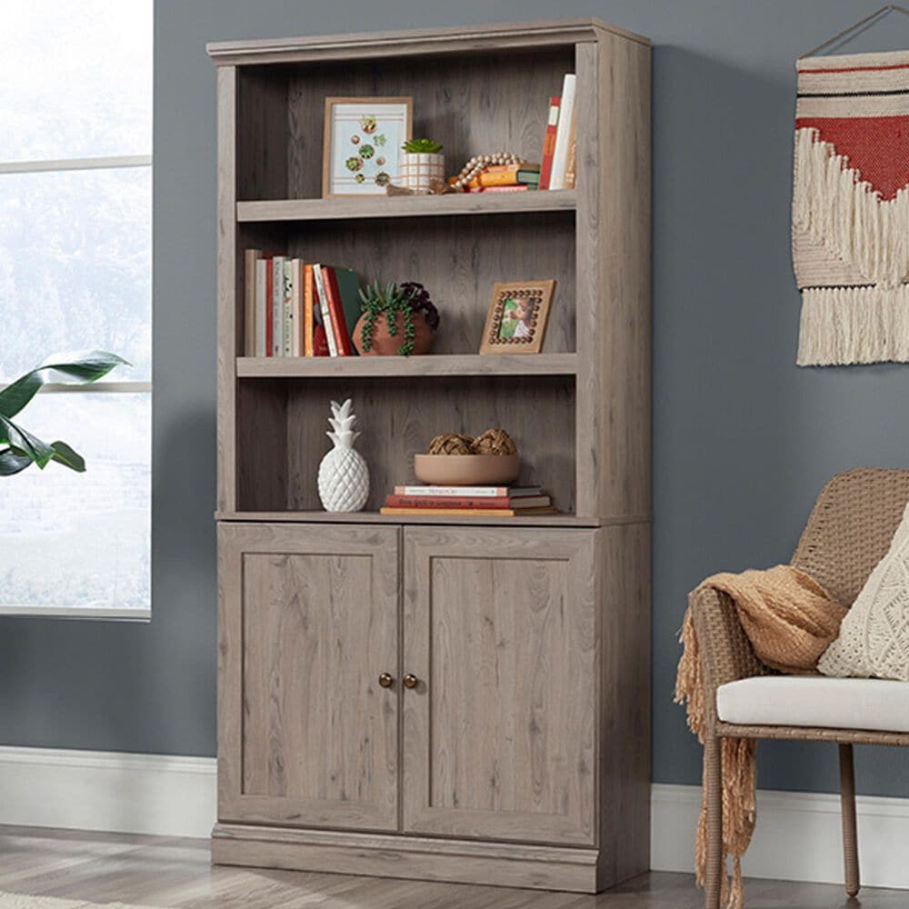 Sauder Select 5-Shelf Bookcase with Door in Laurel Oak, , large