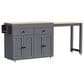 HOMLUX 75" Kitchen Island with Extendable Dining Table in Grey, , large
