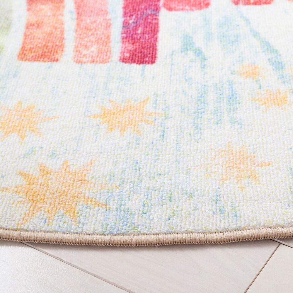 Safavieh Kids Playhouse 5' Round Blue and Ivory Rug, , large