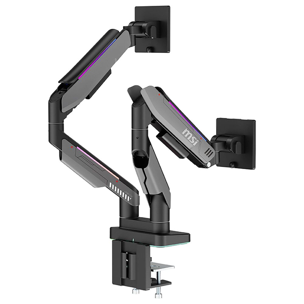 MSI Full-Motion Dual Monitor Mount for 17&quot;-35&quot; Screen in Matte Black and Painted Grey, , large