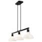 Golden Lighting Carver 3-Light Linear Pendant with Vintage Milk Shade in Matte Black, , large