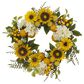 The Gerson Company 22" Sunflower and Lemon Wreath in Yellow, , large