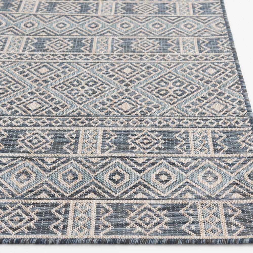 Central Oriental Melbourne Draya 7&#39;10&quot; x 9&#39;10&quot; Lagoon and Multicolor Area Rug, , large