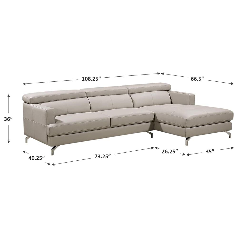 Homepoint Development Limited Marquez 2-Piece Right Facing Stationary Sectional with Chaise in Tan, , large