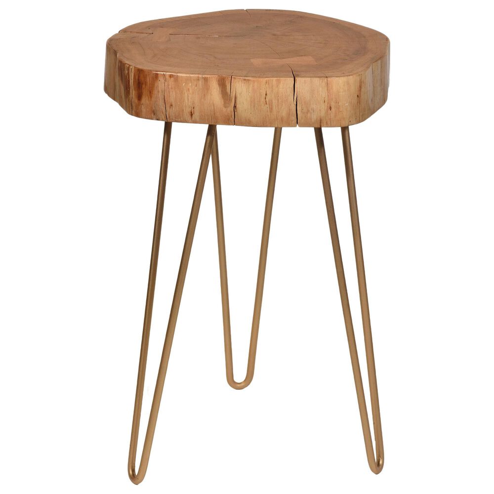 Carolina Chair and Table Seti Live Edge Accent Table in Gold, , large