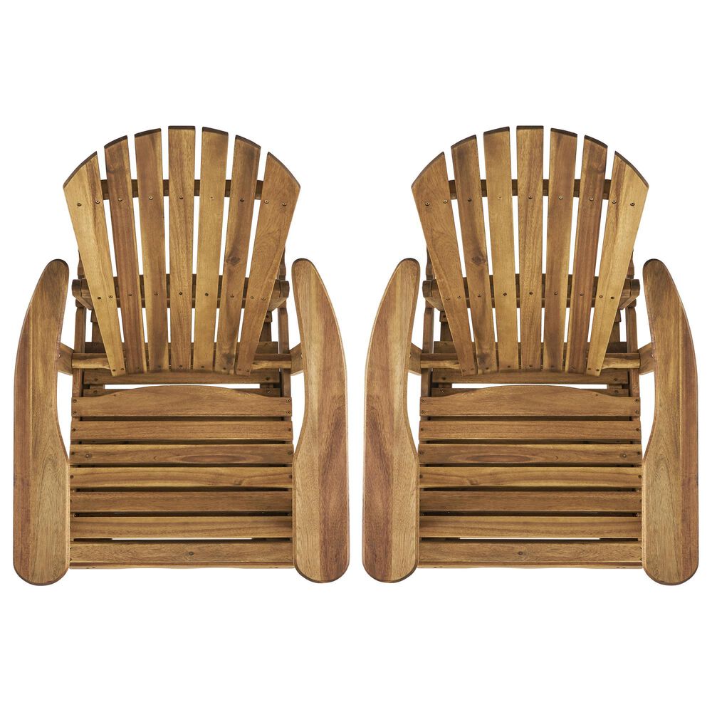 Noble House Hayle Patio Adirondack Chair in Natural Stained &#40;Set of 2&#41;, , large
