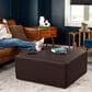 Jaxx Fairlie Faux Leather Ottoman in Chocolate, , large