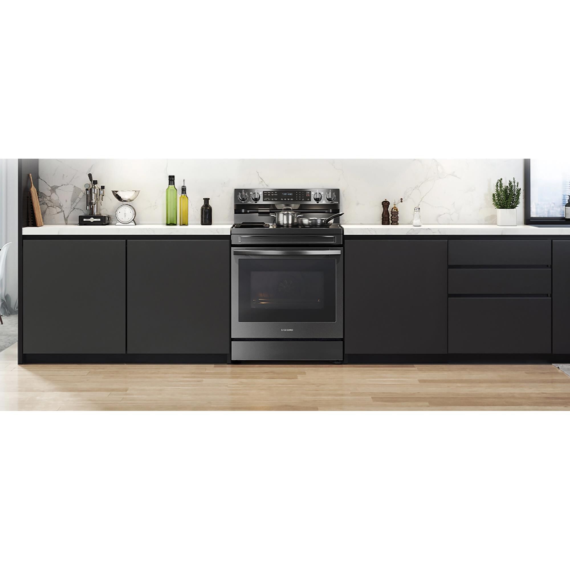 samsung electric stove black stainless steel