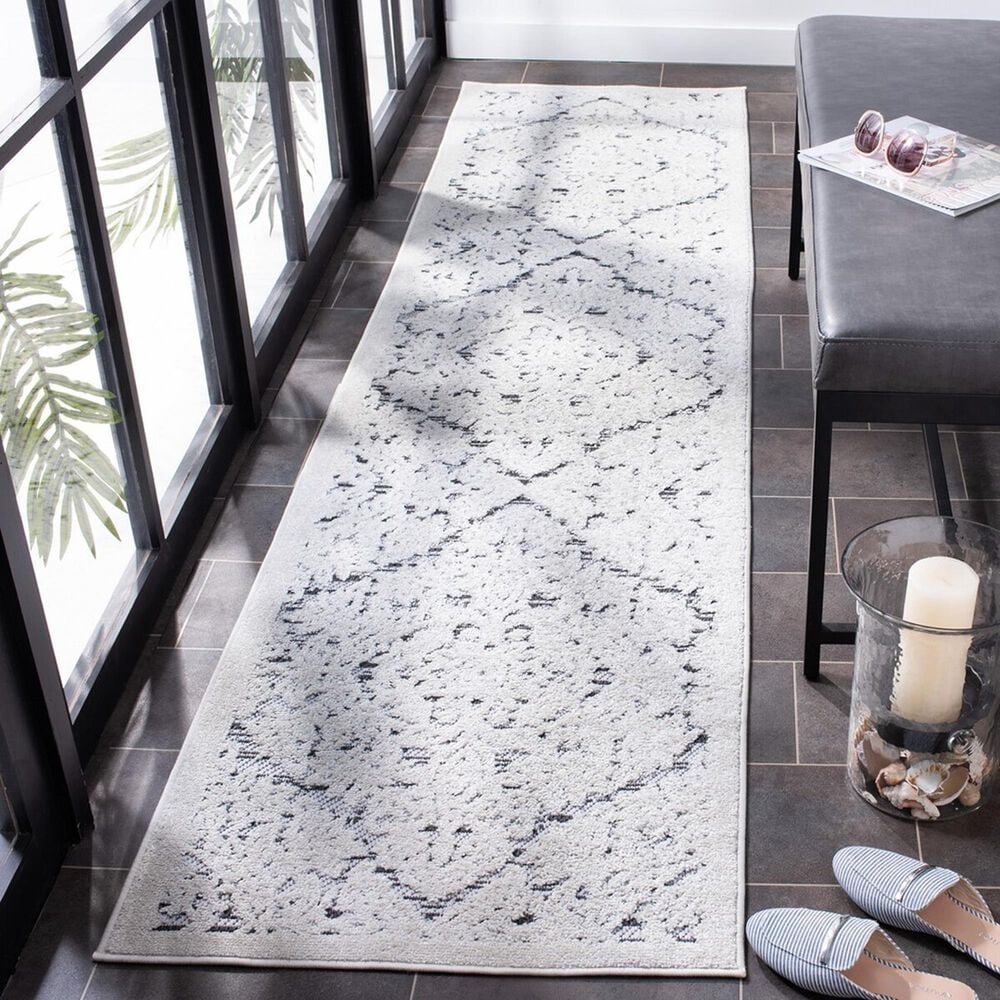 Safavieh Cabana CBN660A 2&#39;2&quot; x 7&#39; Ivory and Grey Indoor/Outdoor Area Performance Rug, , large