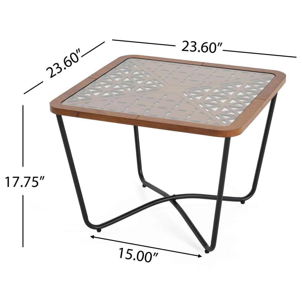 Hearth and Haven Modern Square Coffee Table in Brown and Black, , large