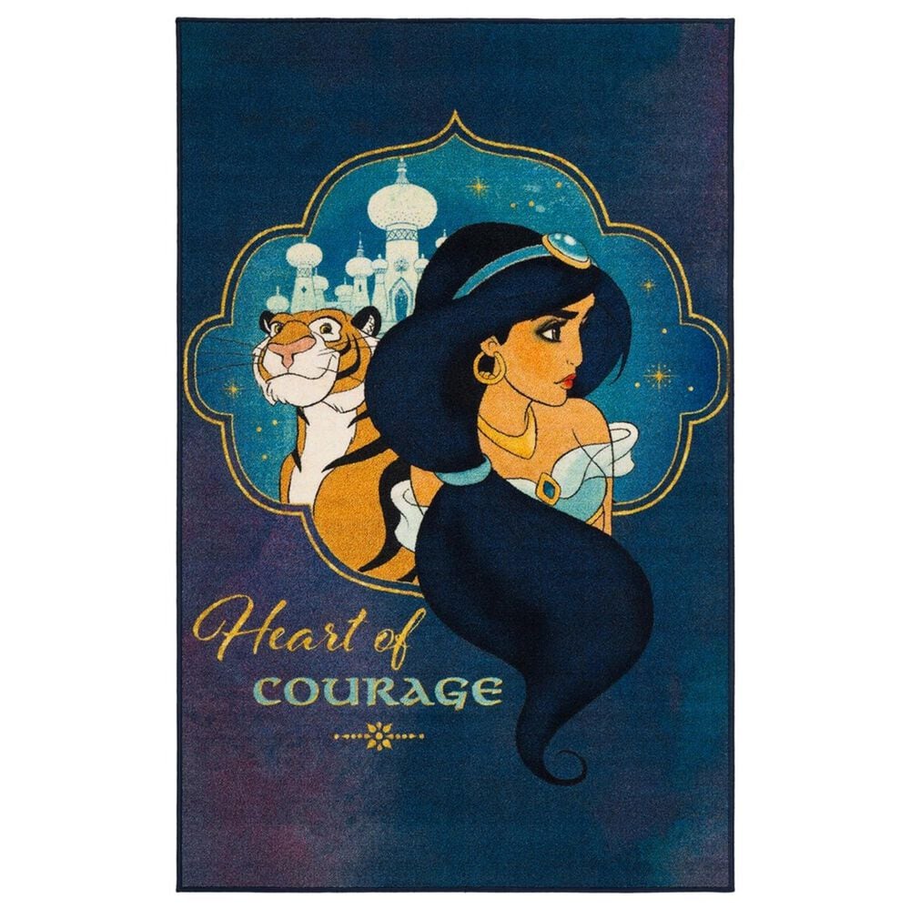 Safavieh Disney Aladdin Heart of Courage 3"3" x 5"3" Blue and Turquoise Kids Rug, , large
