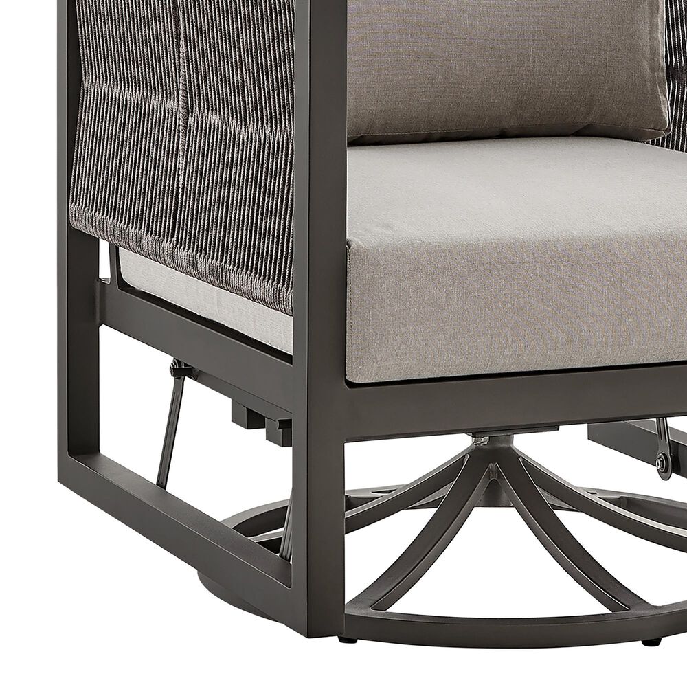 Hearth and Haven Mareike Outdoor Patio Swivel Glider Lounge Chair in Gray, , large