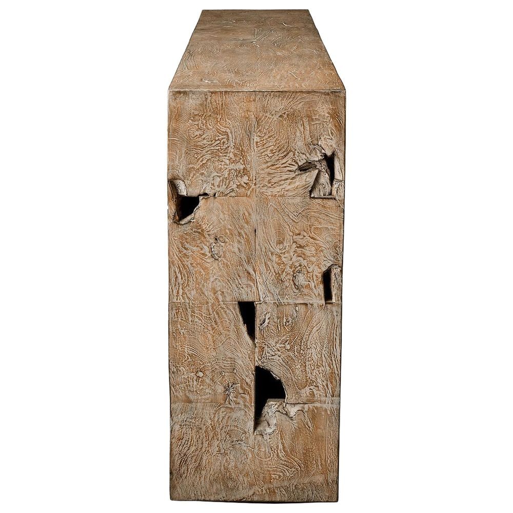 Uttermost Teak Tac Toe Console Table in Light, , large