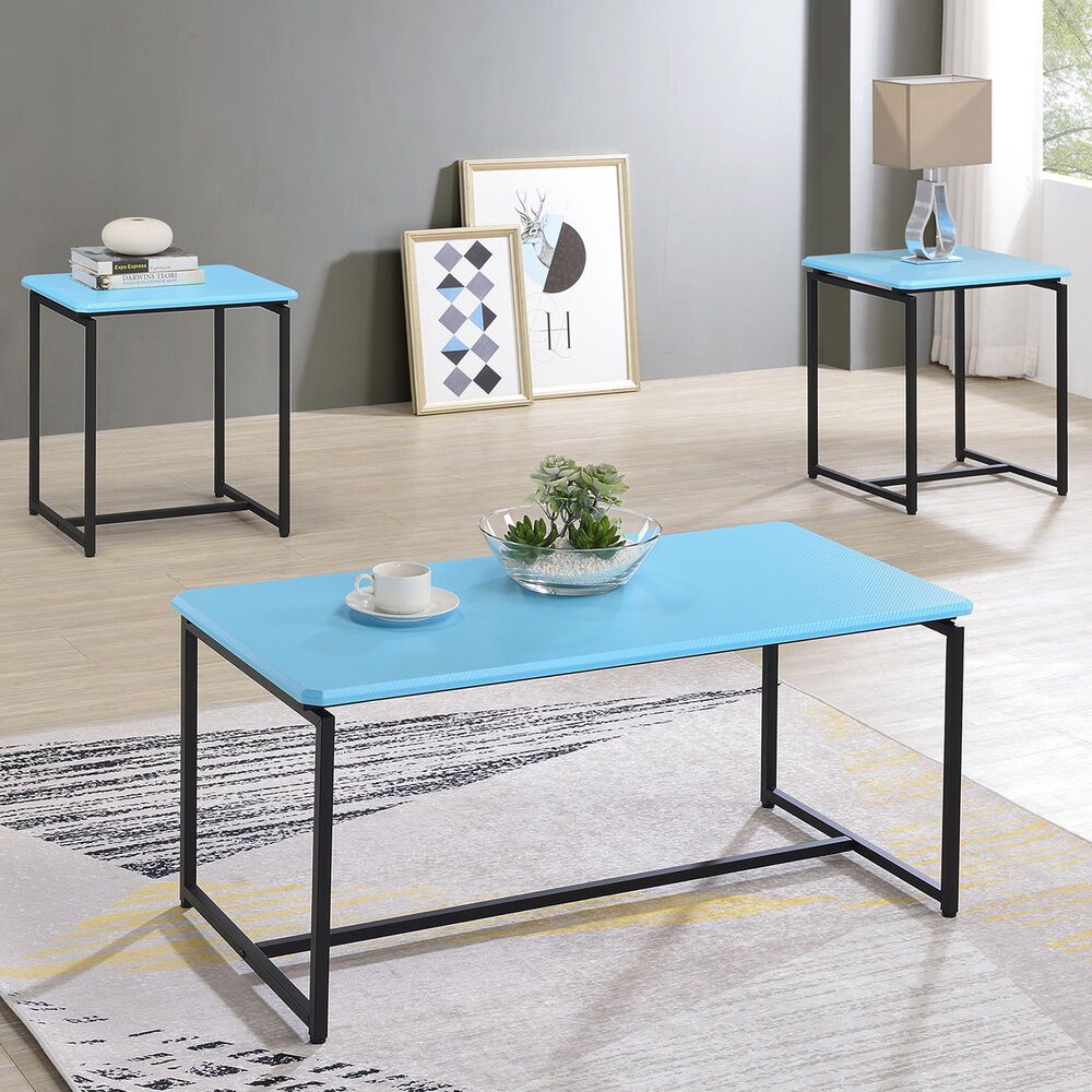 HOMLUX 3-Piece Occasional Table Set in Blue, , large