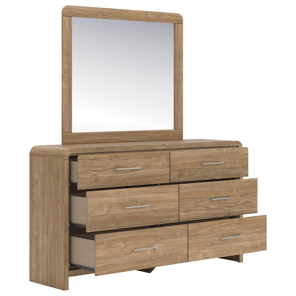 Ashley Gramburg 5 Piece Twin Platform Panel Bedroom Set in Warm Brown, , large