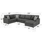 Ashley Edenfield 3-Piece Left Facing U-Shaped Sectional with Chaise in Charcoal, , large