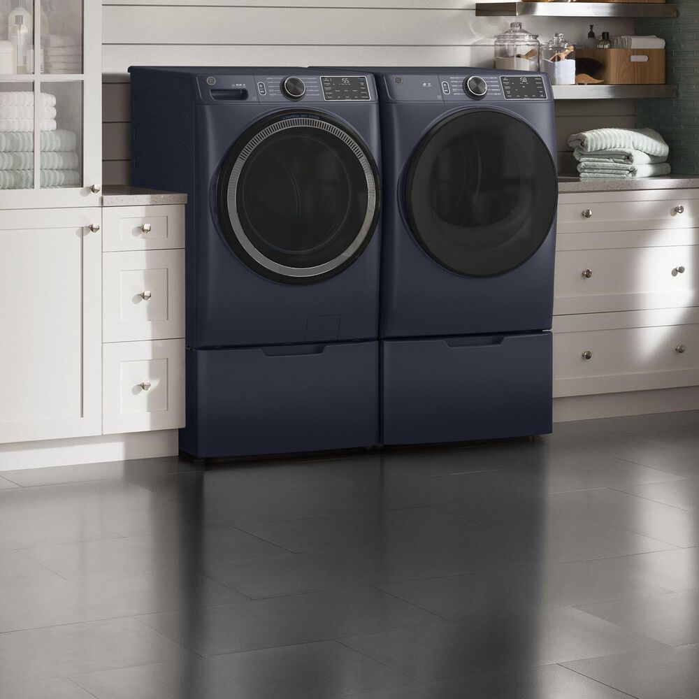 GE Appliances 4.8 Cu. Ft. Front Load Washer and 7.8 Cu. Ft. Electric Dryer Laundry Pair in Sapphire Blue, , large
