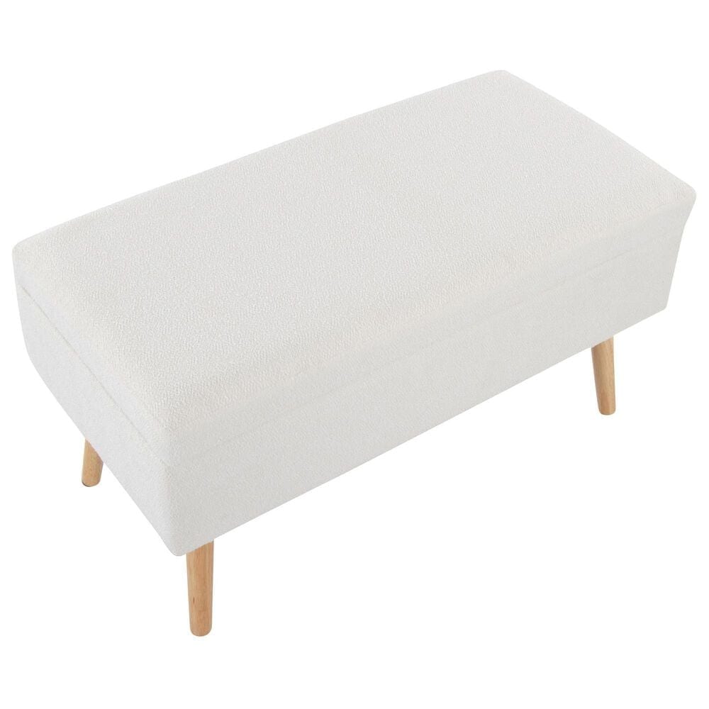 Lumisource Storage Bench with Cream Cushion in Natural, , large