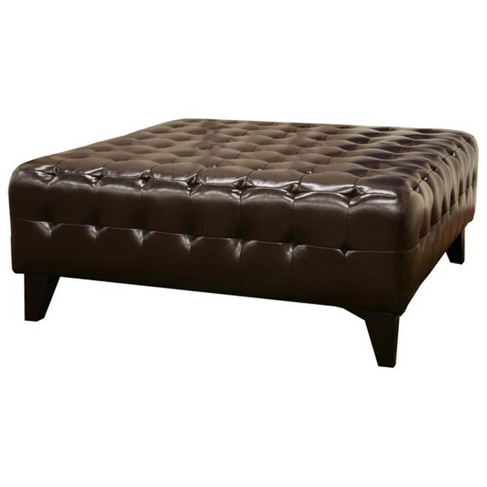 Baxton Studio Pemberly Ottoman in Dark Brown, , large