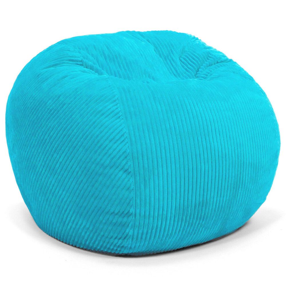 Bean Bag Nest Chairs Queen Plush Bean Bag in Cyan, , large
