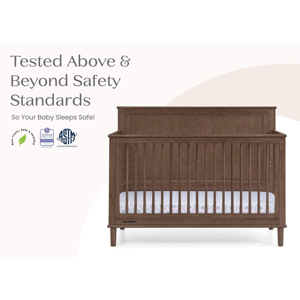 Delta Children Penelope 6-In-1 Convertible Crib in Teak Brown, , large