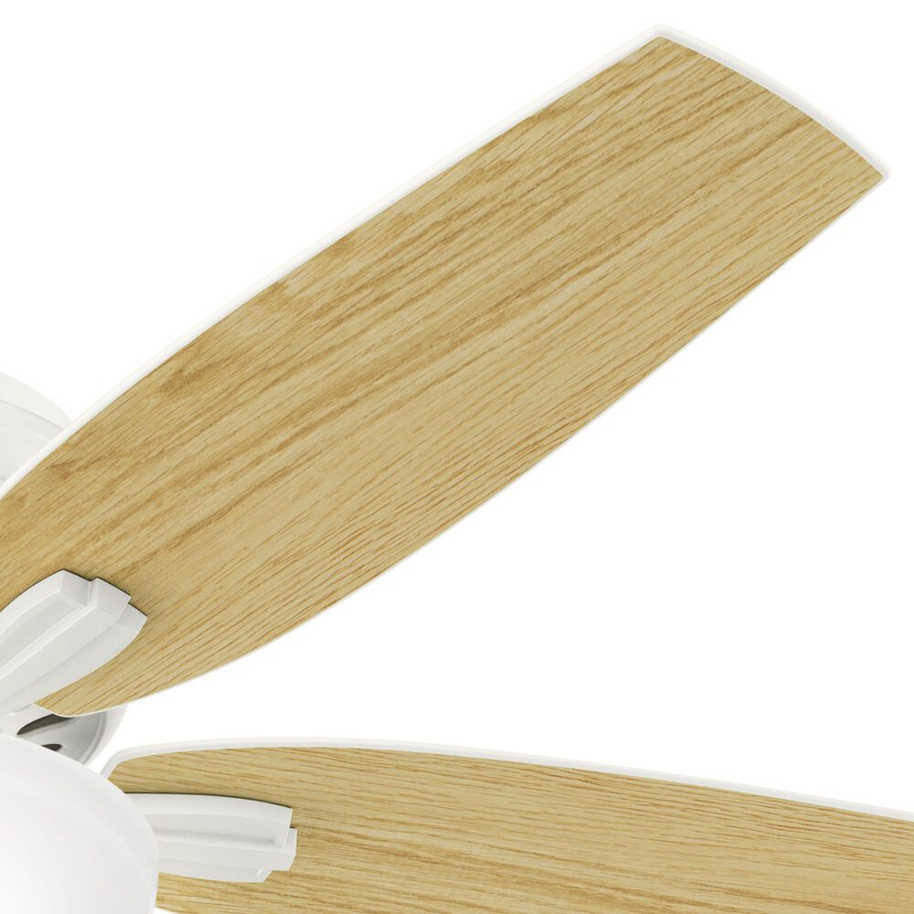 Hunter Newsome Low Profile 52&quot; Ceiling Fan with Lights in Fresh White, , large