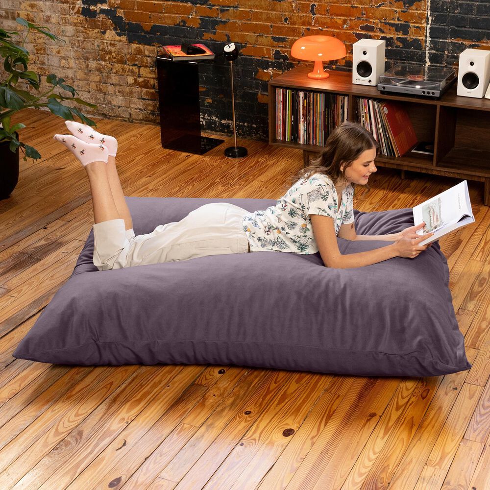 Jaxx Saxx Lush Velvet Bean Bag Lounge Chair in Purple, , large