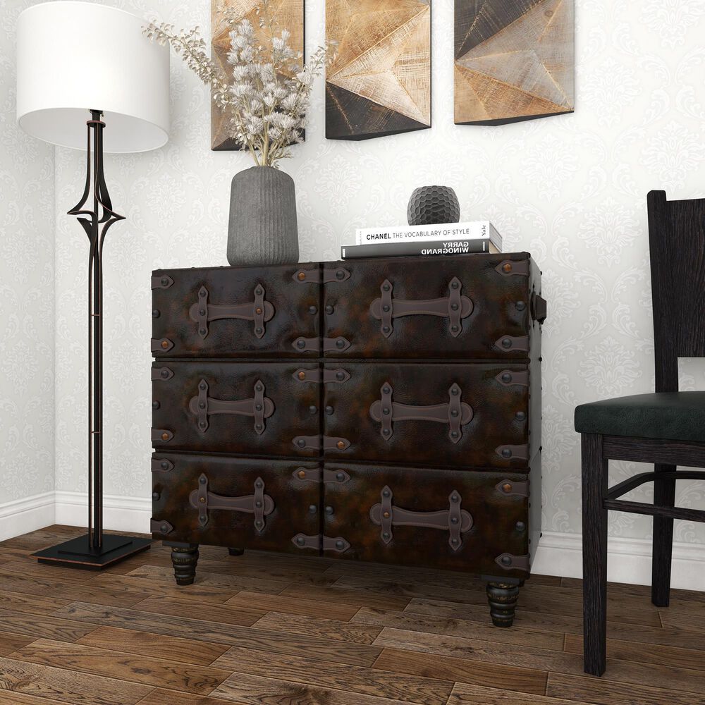 Uma Enterprises 6-Drawer Chest in Black, , large