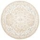 Safavieh Micro-Loop MLP505F 3" Round Light Grey and Ivory Area Rug, , large