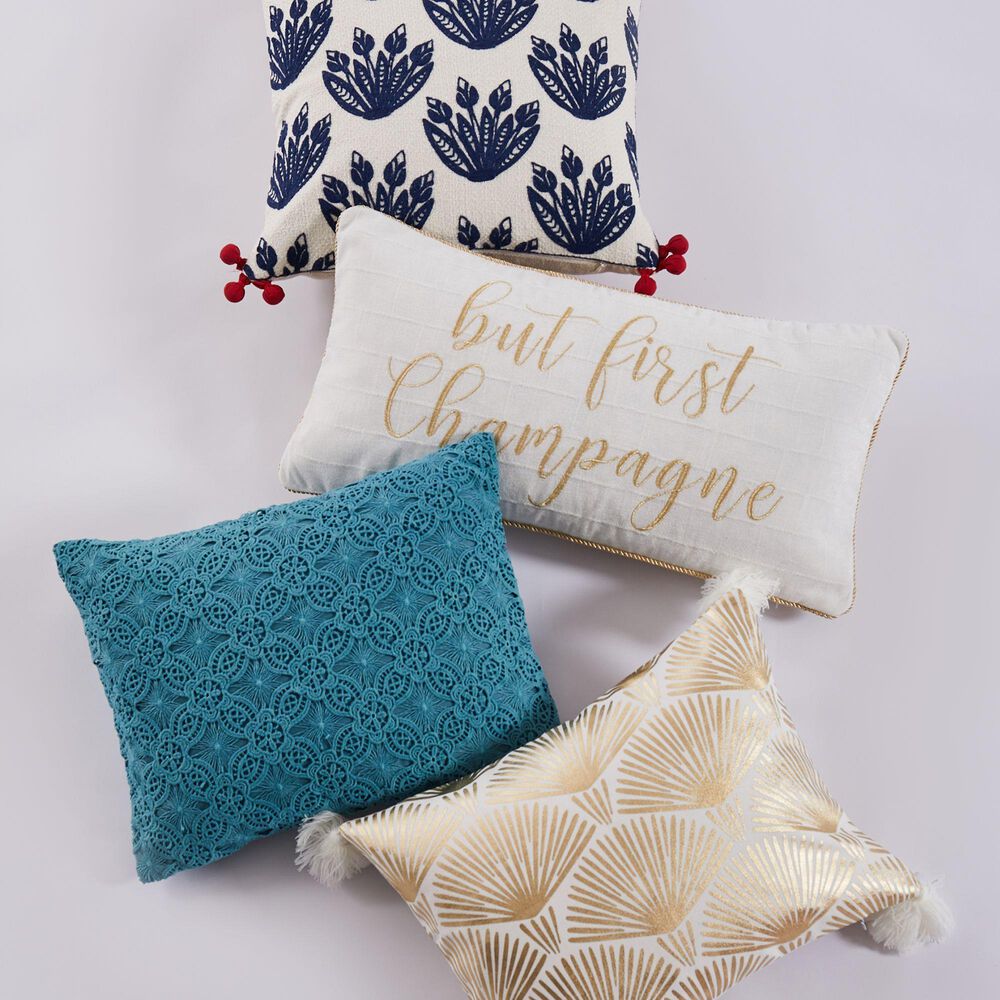 Levtex Nanette 18&quot; x 18&quot; Throw Pillow in Navy, Cream and Red, , large
