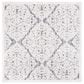 Safavieh Cabana CBN660A 6"7" Square Ivory and Grey Indoor/Outdoor Area Performance Rug, , large