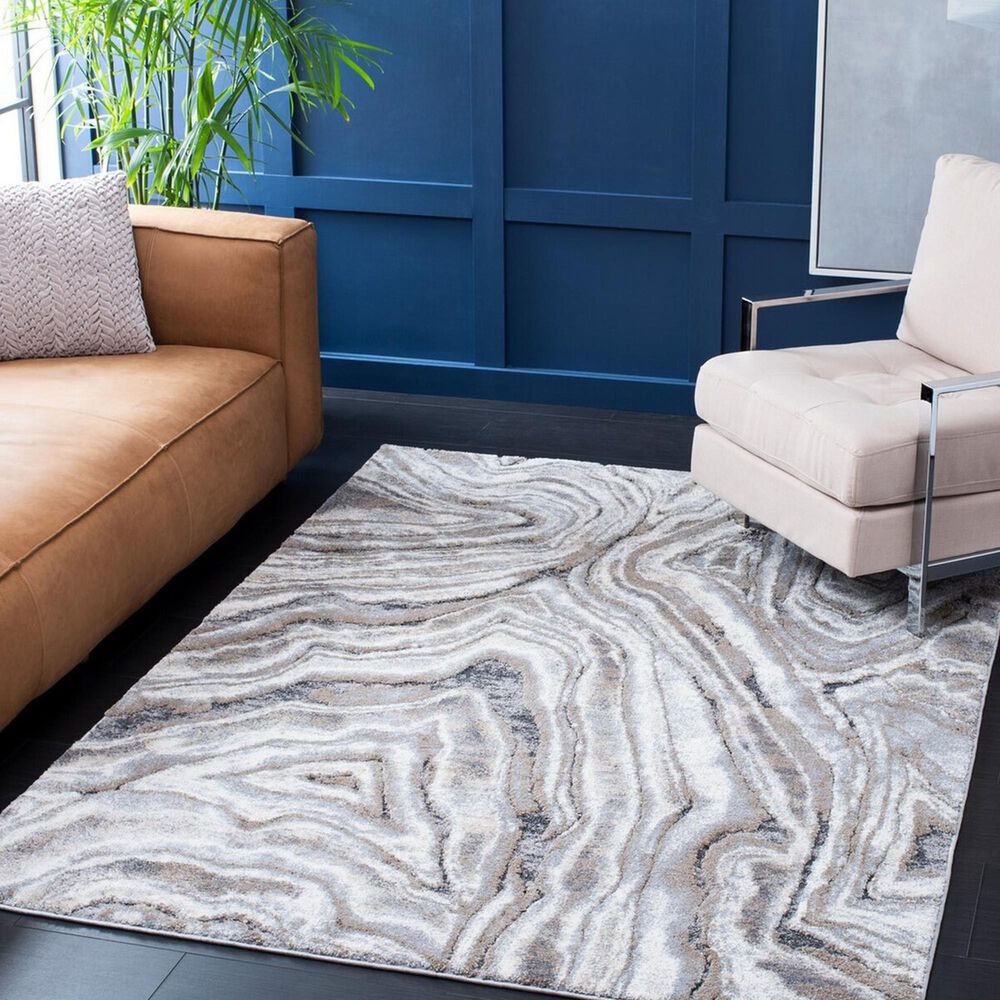 Safavieh Cyrus Shag 4&#39;5&quot; x 6&#39;5&quot; Beige and Grey Area Rug, , large