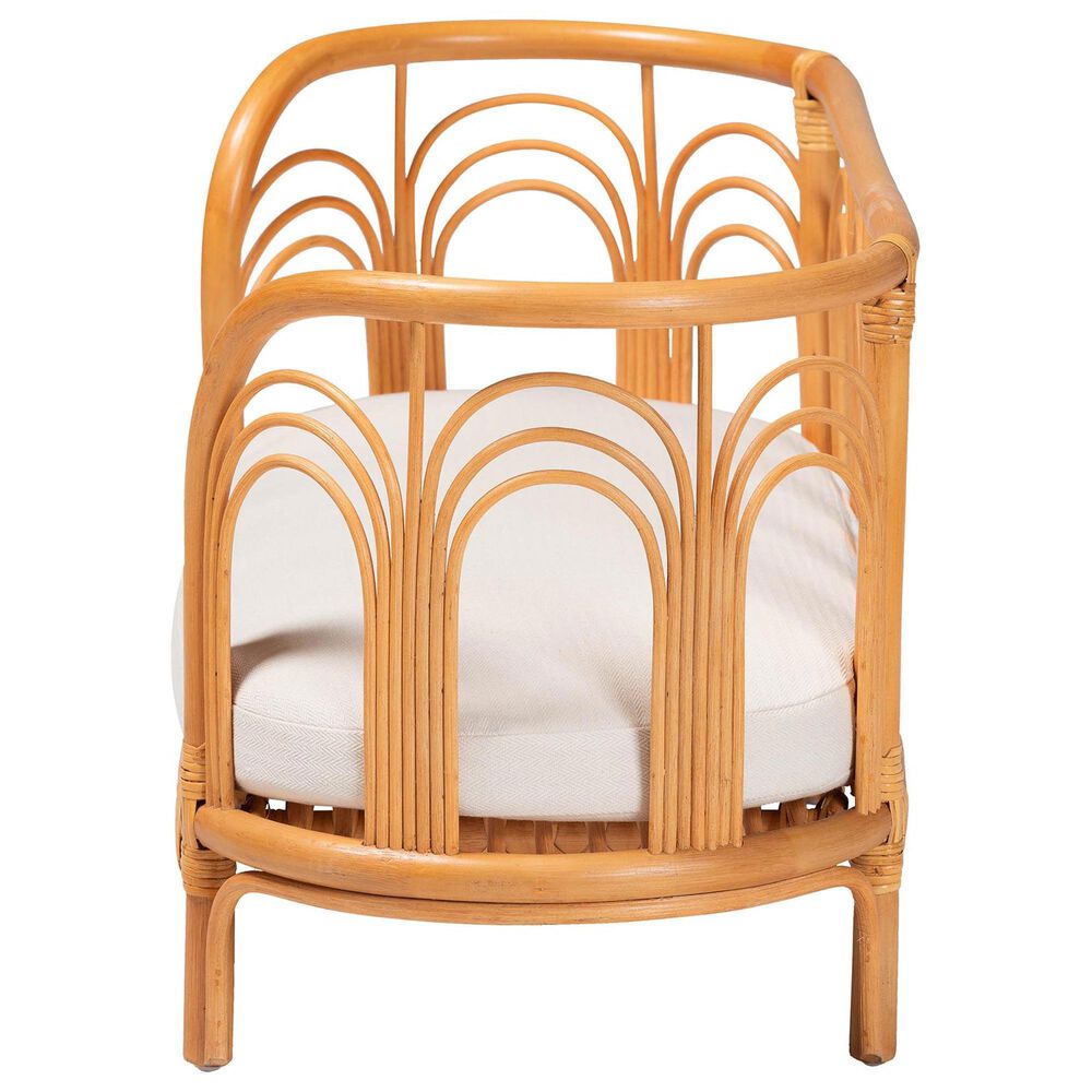 Baxton Studio Nariko Rattan Pet Bed with Removable Cushion in Light Honey, , large