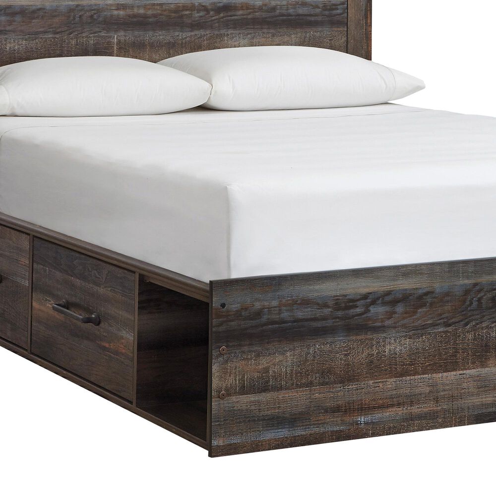 Ashley Drystan Queen Bookcase Bed with 2 Storage Drawers in Multi, , large