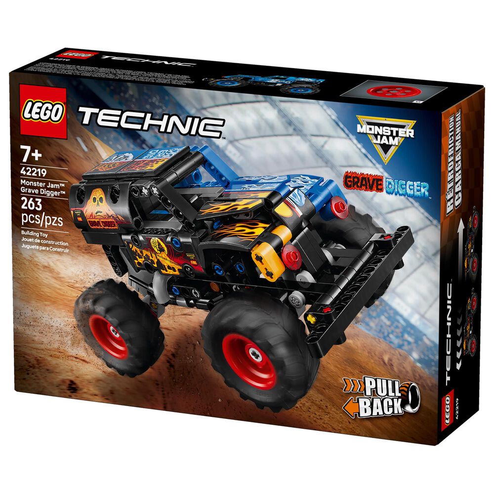 LEGO Technic Monster Jam Grave Digger Fire and Ice Pull-Back Building Set, , large