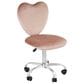 Impressions Vanity Heart Swivel Vanity Chair with Pink Cushion in Matte Silver, , large