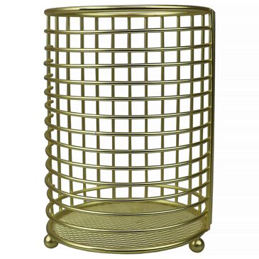 Home Basics Halo Cutlery Holder with Mesh Bottom in Gold Matte, , large