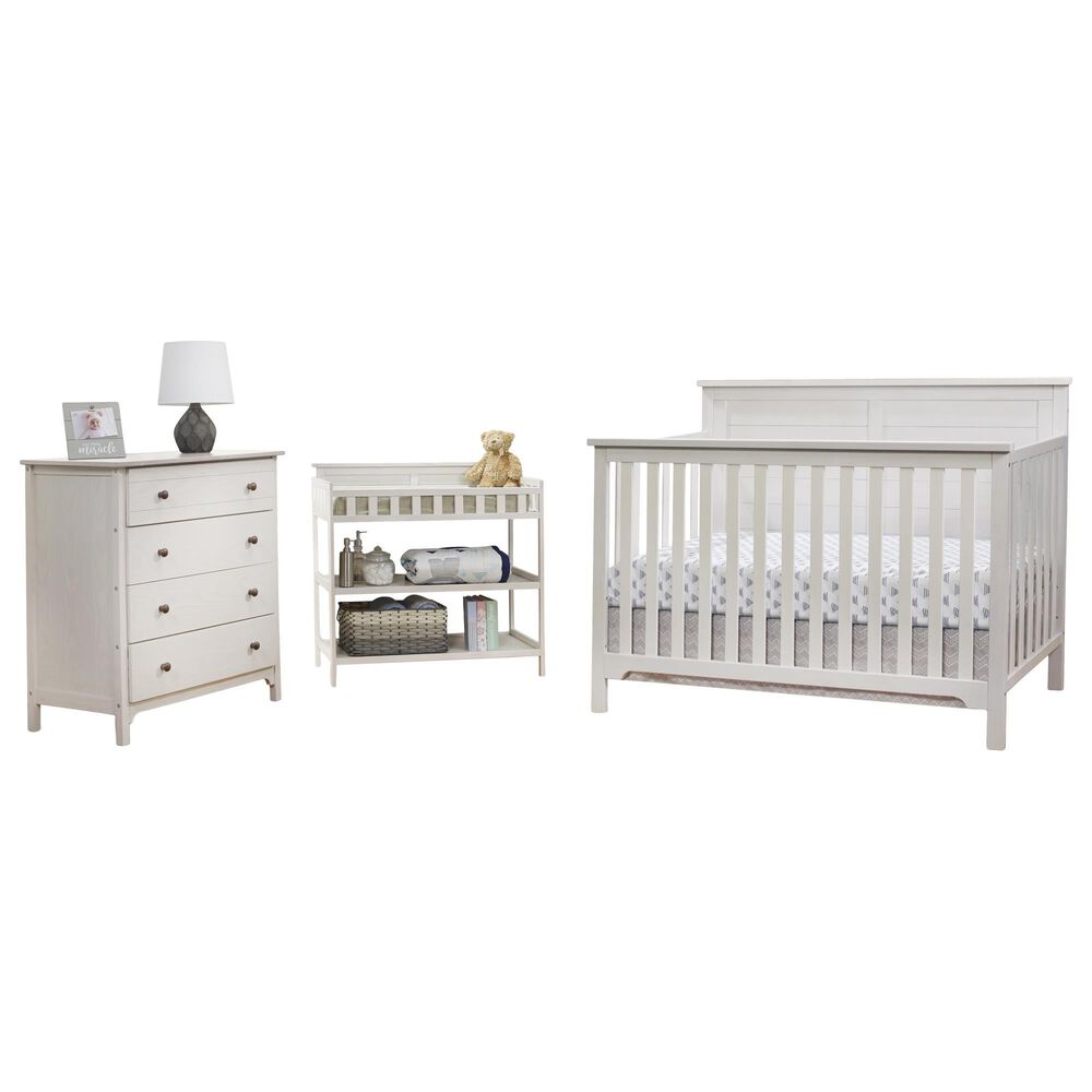 Sorelle Farmhouse 3-Piece Nursery Set in Weathered White, , large