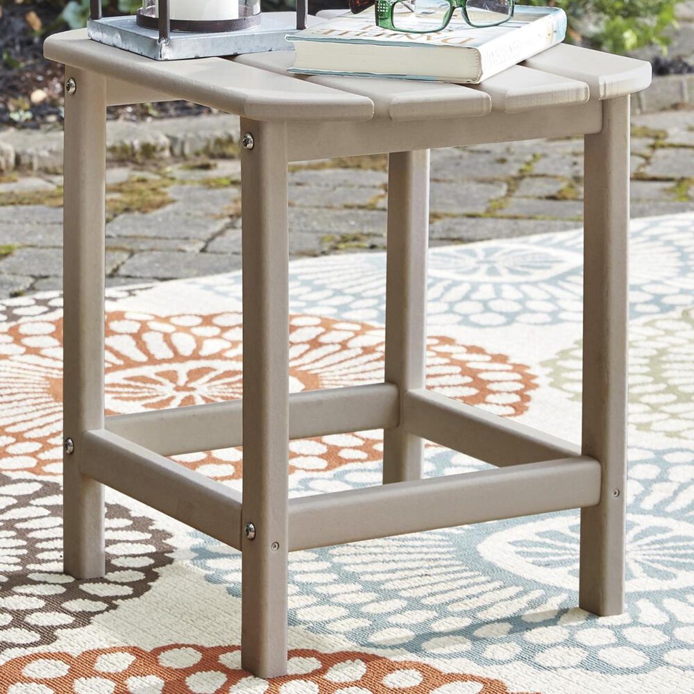 Ashley Sundown Treasure Rectangular End Table in Grayish Brown, , large