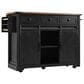 HOMLUX 54" Kitchen Island with Sliding Barn Door in Black, , large