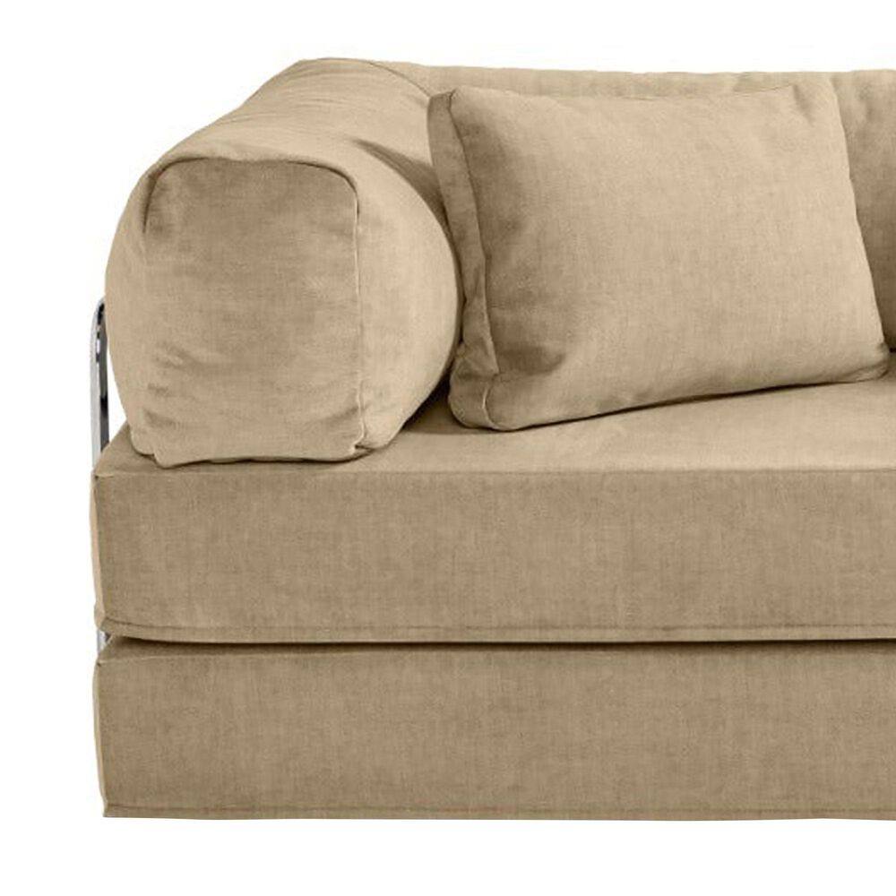 Jaxx Unsofa Stationary Loveseat in Sand Velvet, , large