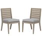 Homestyles Sustain Patio Dining Armless Chair with Gray Cushion in Stain Brown (Set of 2), , large
