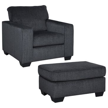 Ashley Altari Chair and Ottoman in Slate, , large