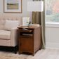Linon Home Decor Birkdale Accent Table with USB Port in Hazelnut, , large