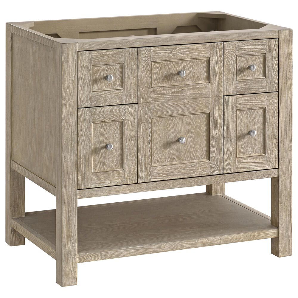 James Martin Vanities Breckenridge 36&quot; Single Vanity in Whitewashed Oak with 3 cm Charcoal Soapstone Quartz Top, , large