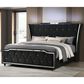 Pacific Landing Lorient King Upholstered Wingback Bed in Black, , large